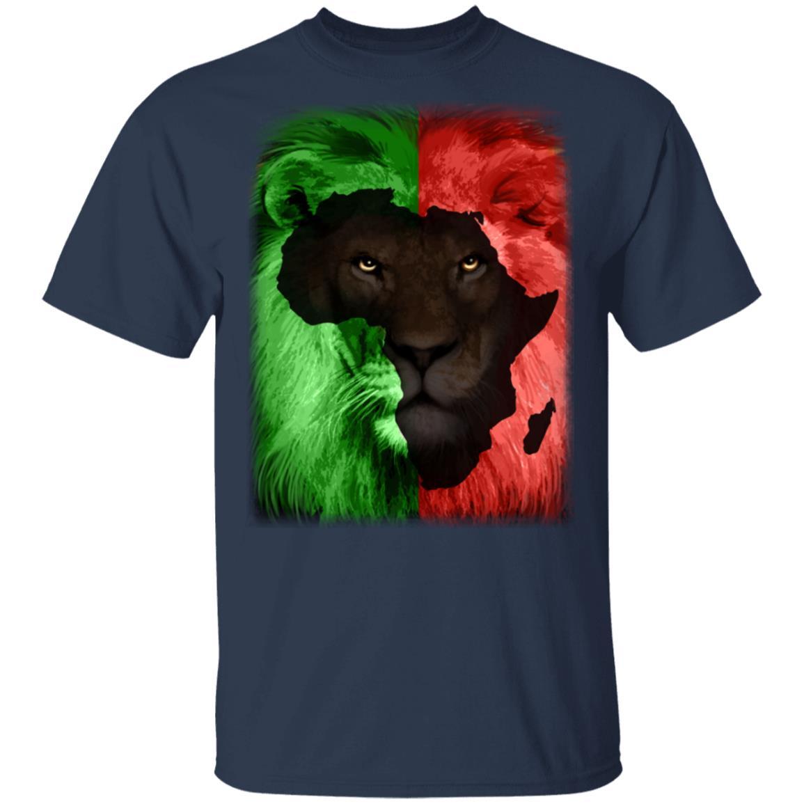 Lion Map T-shirt & Hoodie Apparel CustomCat Unisex Tee Navy S