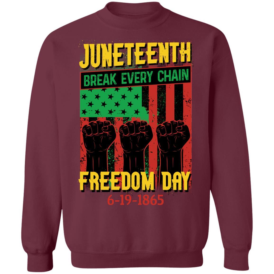 Juneteenth Freedom Day T-Shirt & Hoodie Apparel CustomCat Crewneck Sweatshirt Maroon S