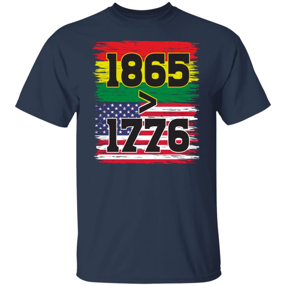 1865 > 1976 Juneteenth T-shirt Apparel Gearment Unisex Tee Navy S
