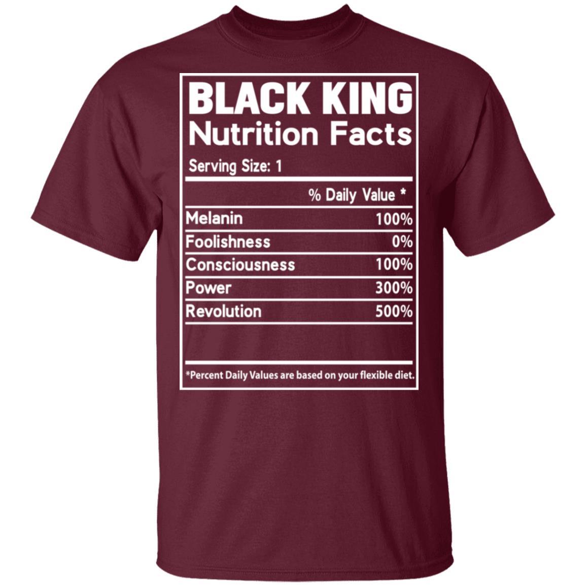 Black King Nutrition Facts Apparel CustomCat Uniex Tee Maroon S