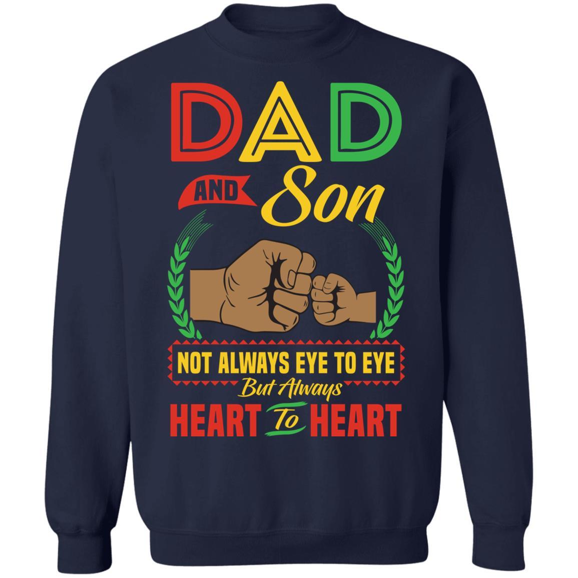Dad And Son Heart To Heart T-Shirt & Hoodie Apparel CustomCat Crewneck Sweatshirt Navy S