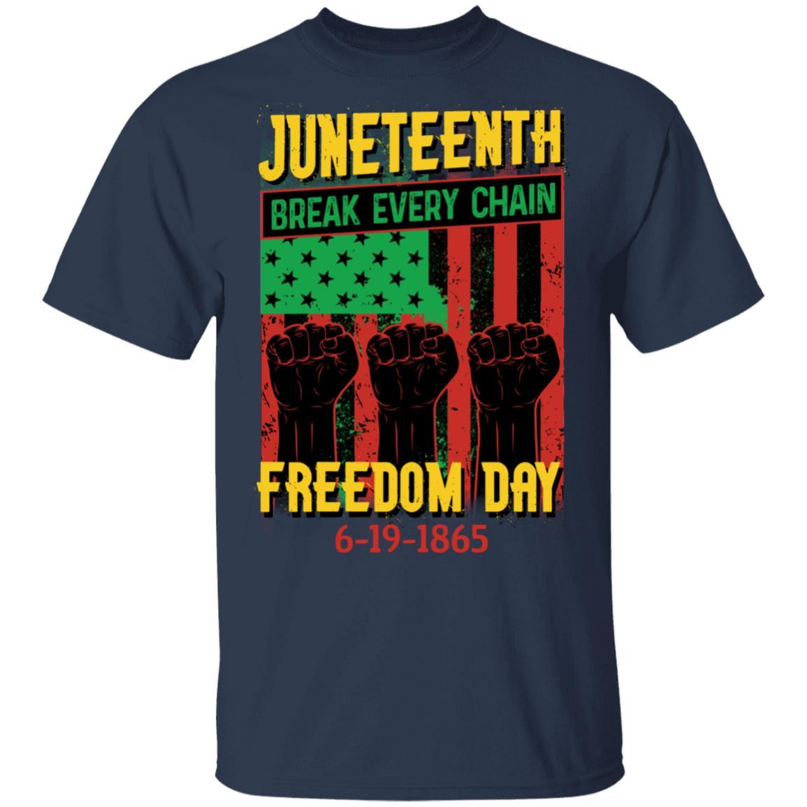 Juneteenth Freedom Day T-Shirt & Hoodie Apparel CustomCat Unisex Tee Navy S