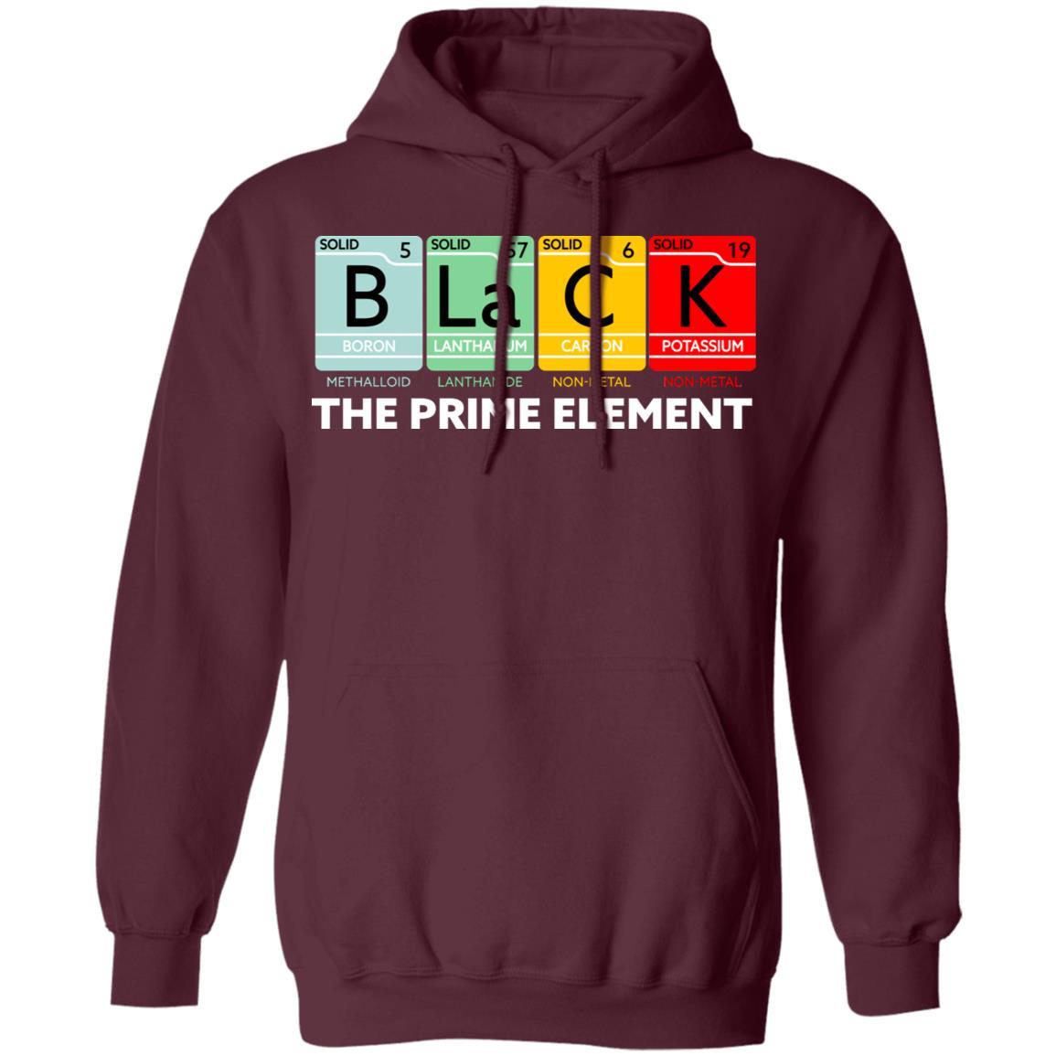 The Black Prime Element T-Shirt Apparel CustomCat Unisex Hoodie Maroon S