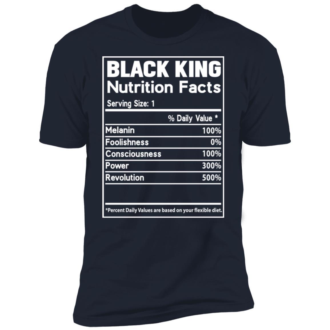 Black King Nutrition Facts Apparel CustomCat Premium T-shirt Navy X-Small