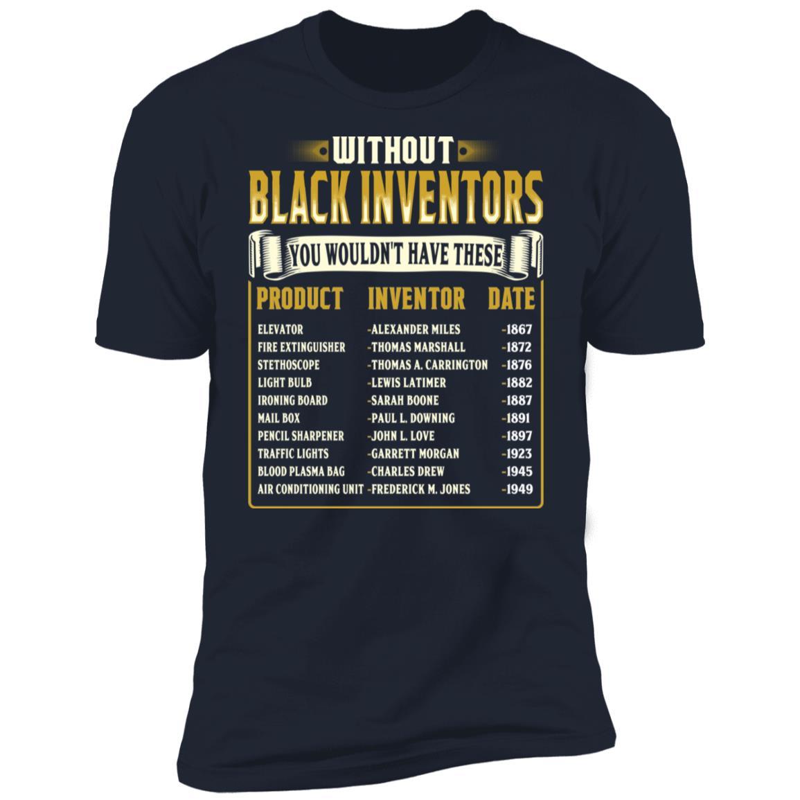 Black Inventors T-Shirt Apparel CustomCat Premium T-Shirt Navy X-Small