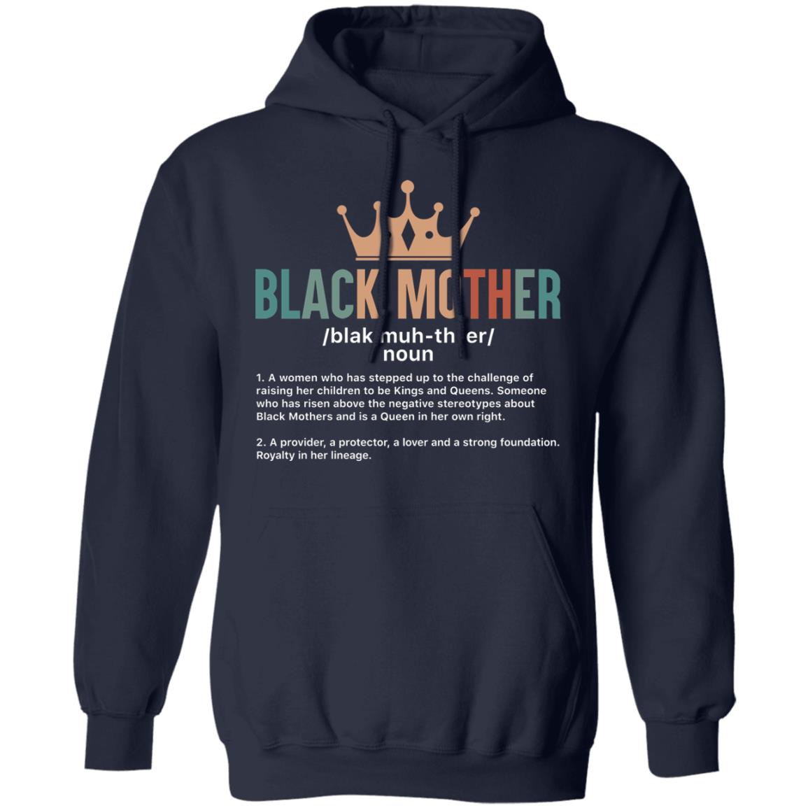 Black Mother T-shirt Apparel Gearment Unisex Hoodie Navy S