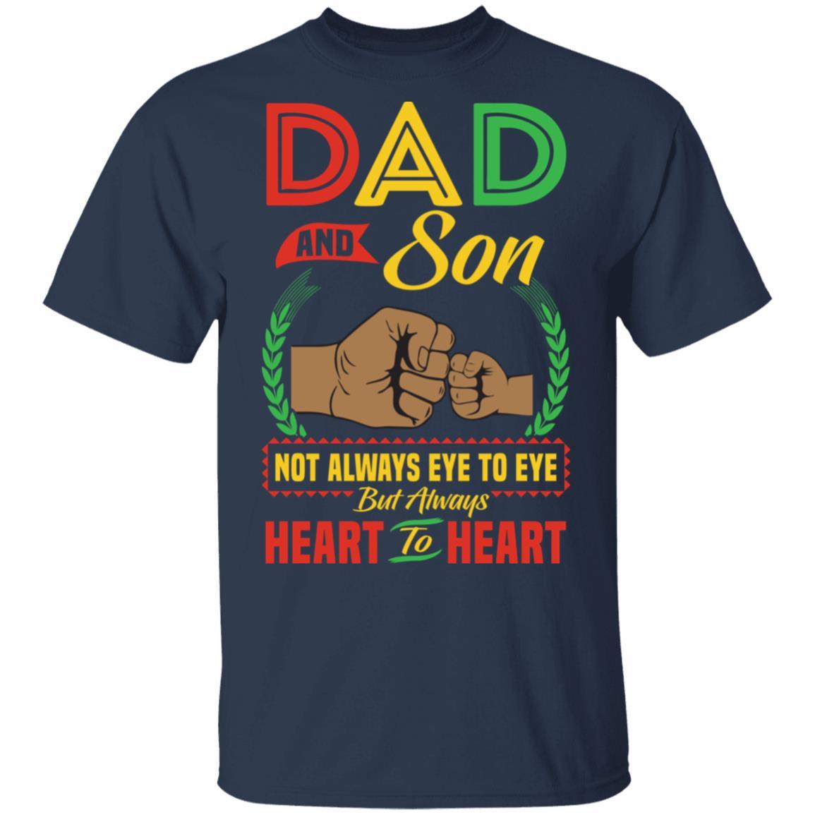 Dad And Son Heart To Heart T-Shirt & Hoodie Apparel CustomCat Unisex Tee Navy S