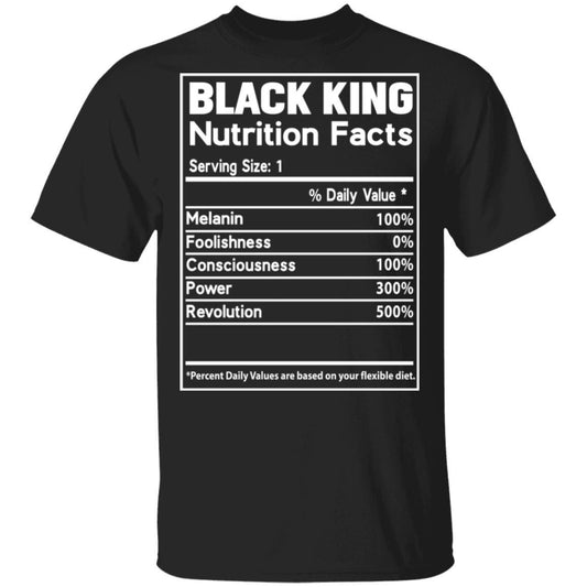 Black King Nutrition Facts Apparel CustomCat Uniex Tee Black S