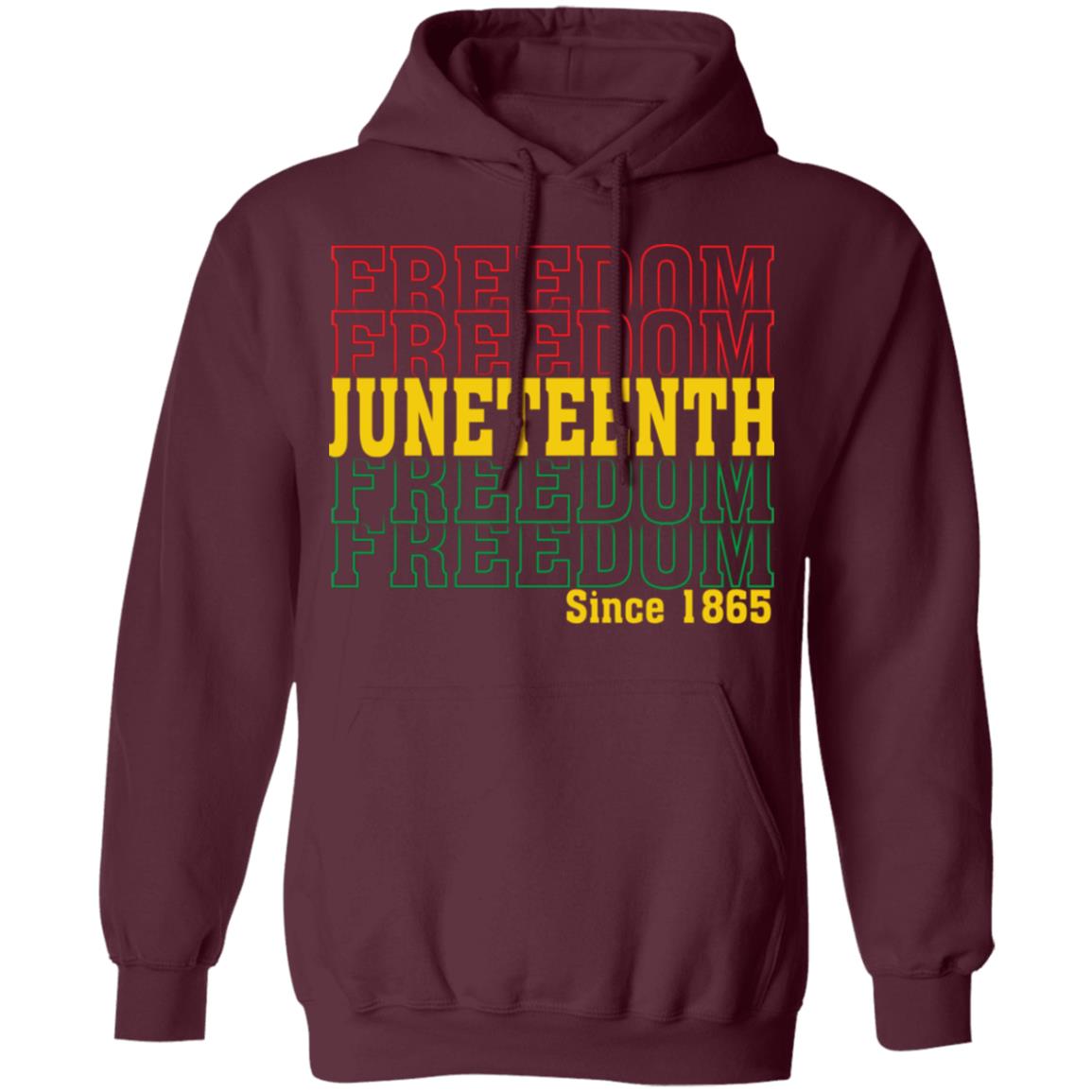 Juneteenth Freedom Since 1865 T-shirt Apparel Gearment Unisex Hoodie Maroon S