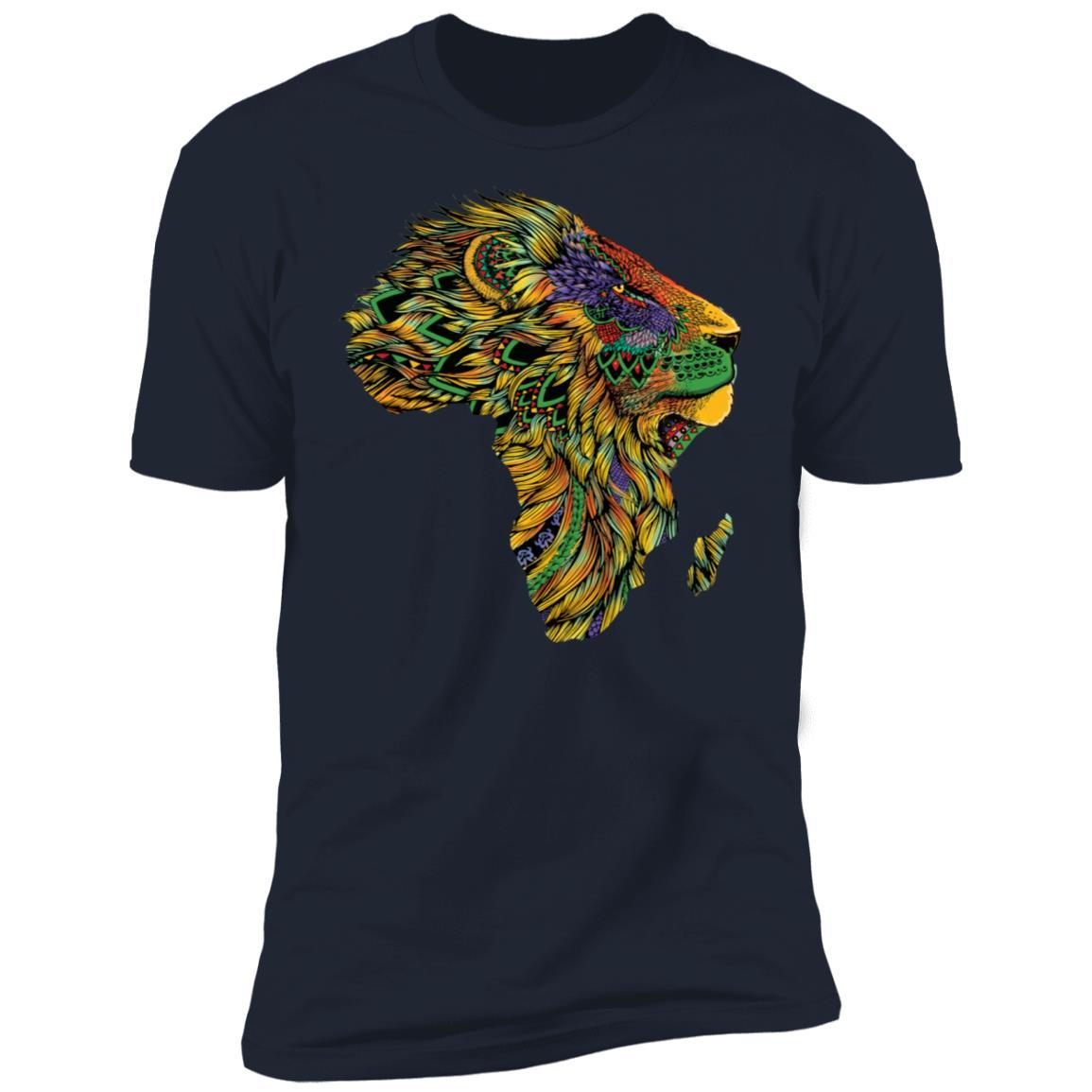 Lion African Pattern Apparel CustomCat Premium T-shirt Navy X-Small