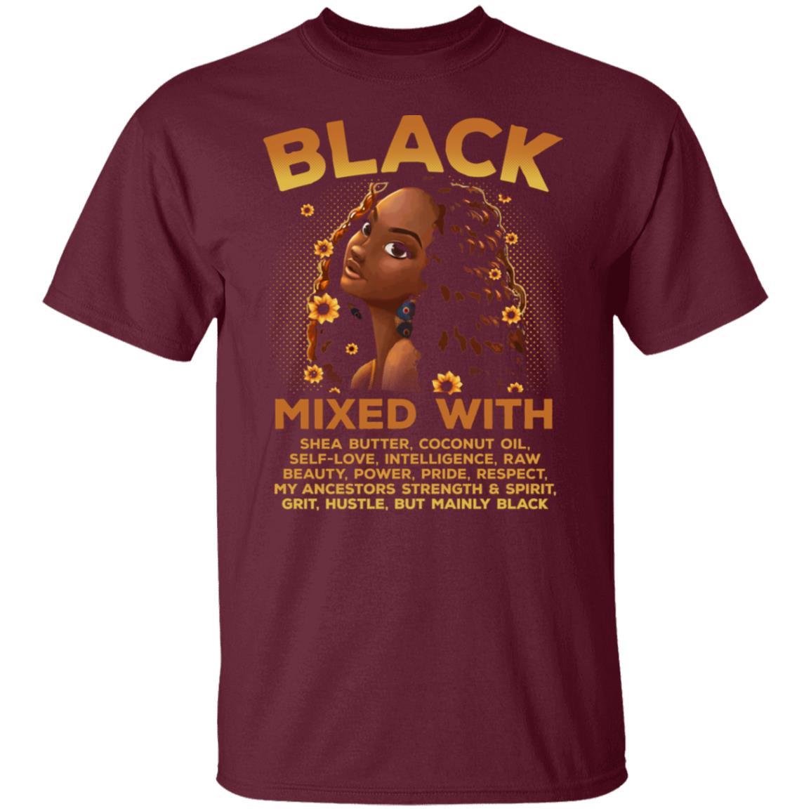 Black Woman Mixed With Black T-Shirt Apparel CustomCat Unisex Tee Maroon S