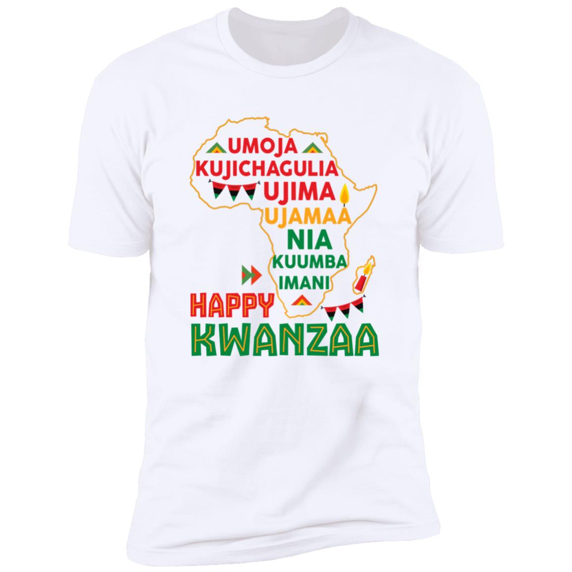 Kwanzaa Africa Map 7 Principles T-Shirt Apparel Gearment Premium T-Shirt White X-Small