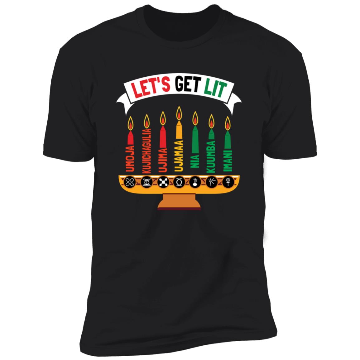 Candles Seven Principles Of Kwanzaa T-Shirt Apparel Gearment Premium T-Shirt Black S
