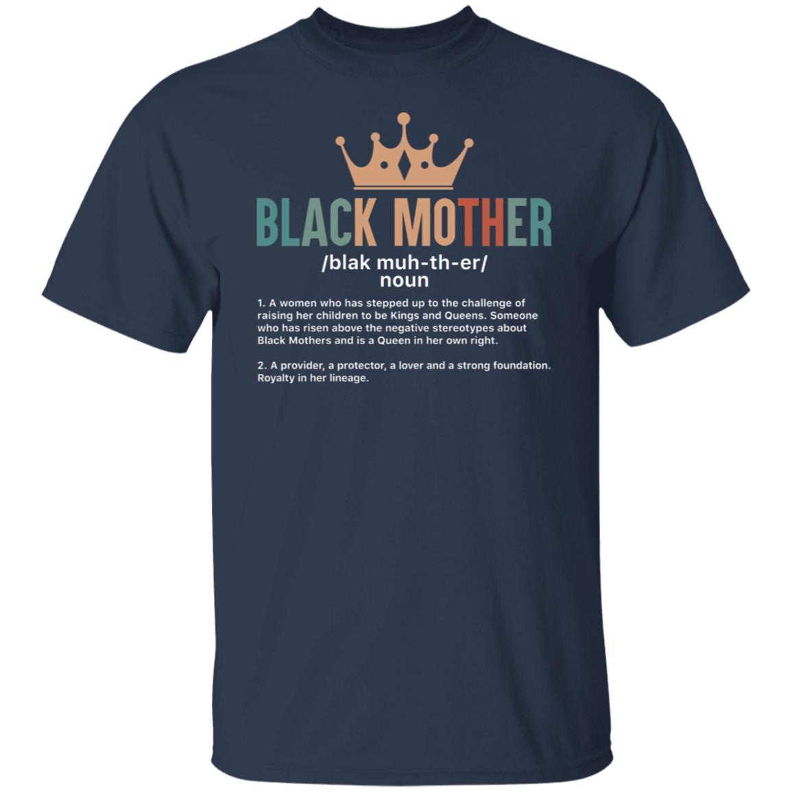 Black Mother T-shirt Apparel Gearment Unisex T-Shirt Navy S