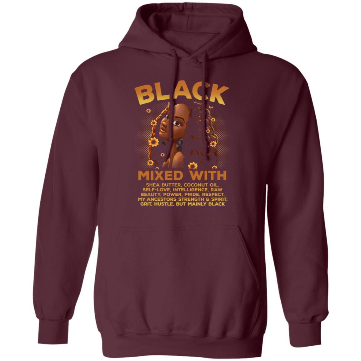 Black Woman Mixed With Black T-Shirt Apparel CustomCat Unisex Hoodie Maroon S