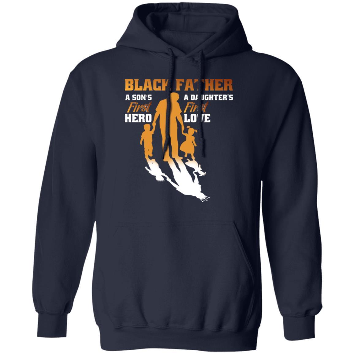 Black Father T-Shirt & Hoodie Apparel CustomCat Pullover Hoodie Navy S