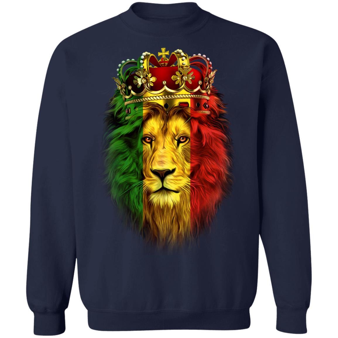 Lion Crown T-shirt & Hoodie Apparel CustomCat Crewneck Sweatshirt Navy S