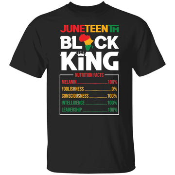 MNF - Juneteenth Black King Nutrition Facts T-shirt Apparel CustomCat Unisex Tee Black S