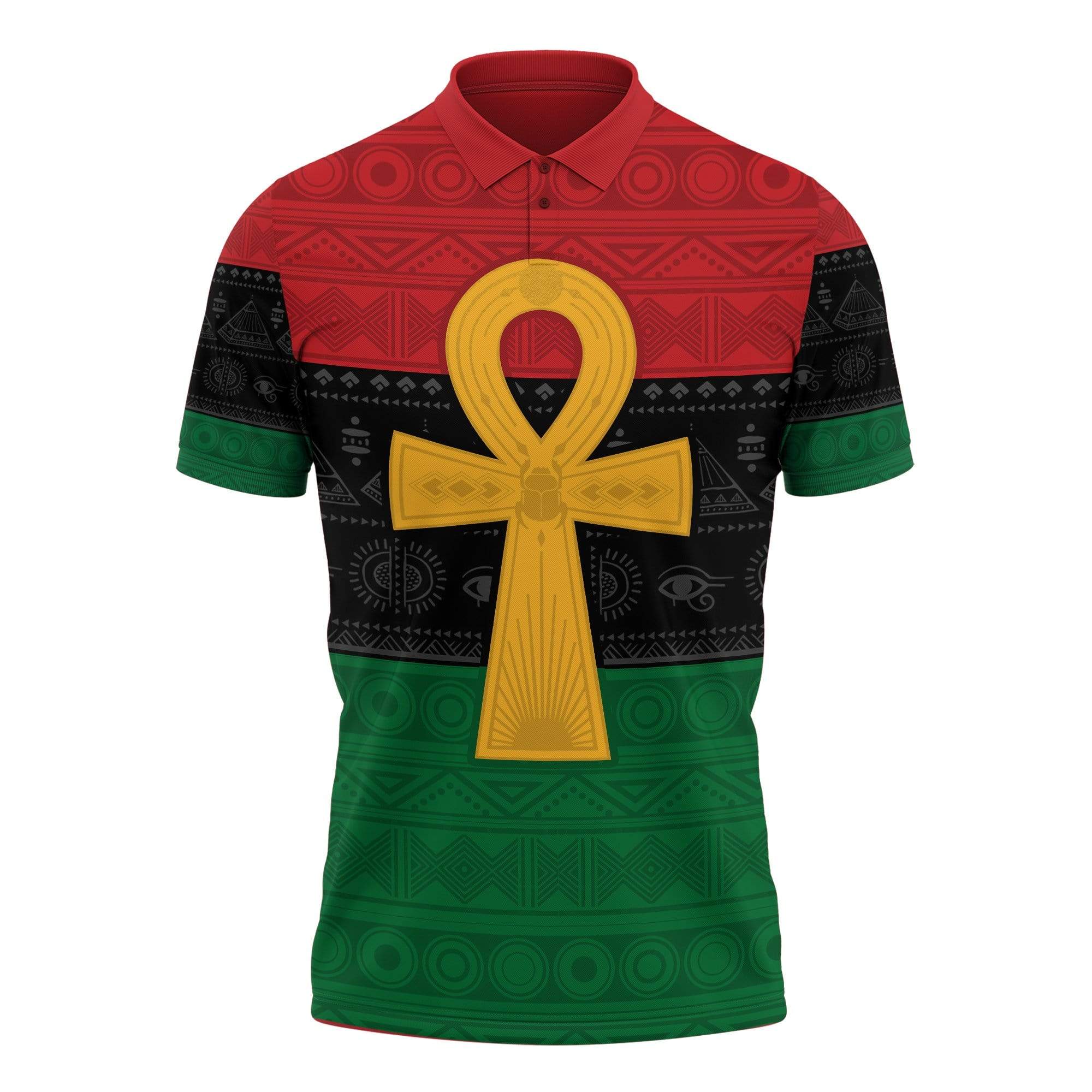 Pan African Ankh Polo Shirt Polo Shirt Tianci 