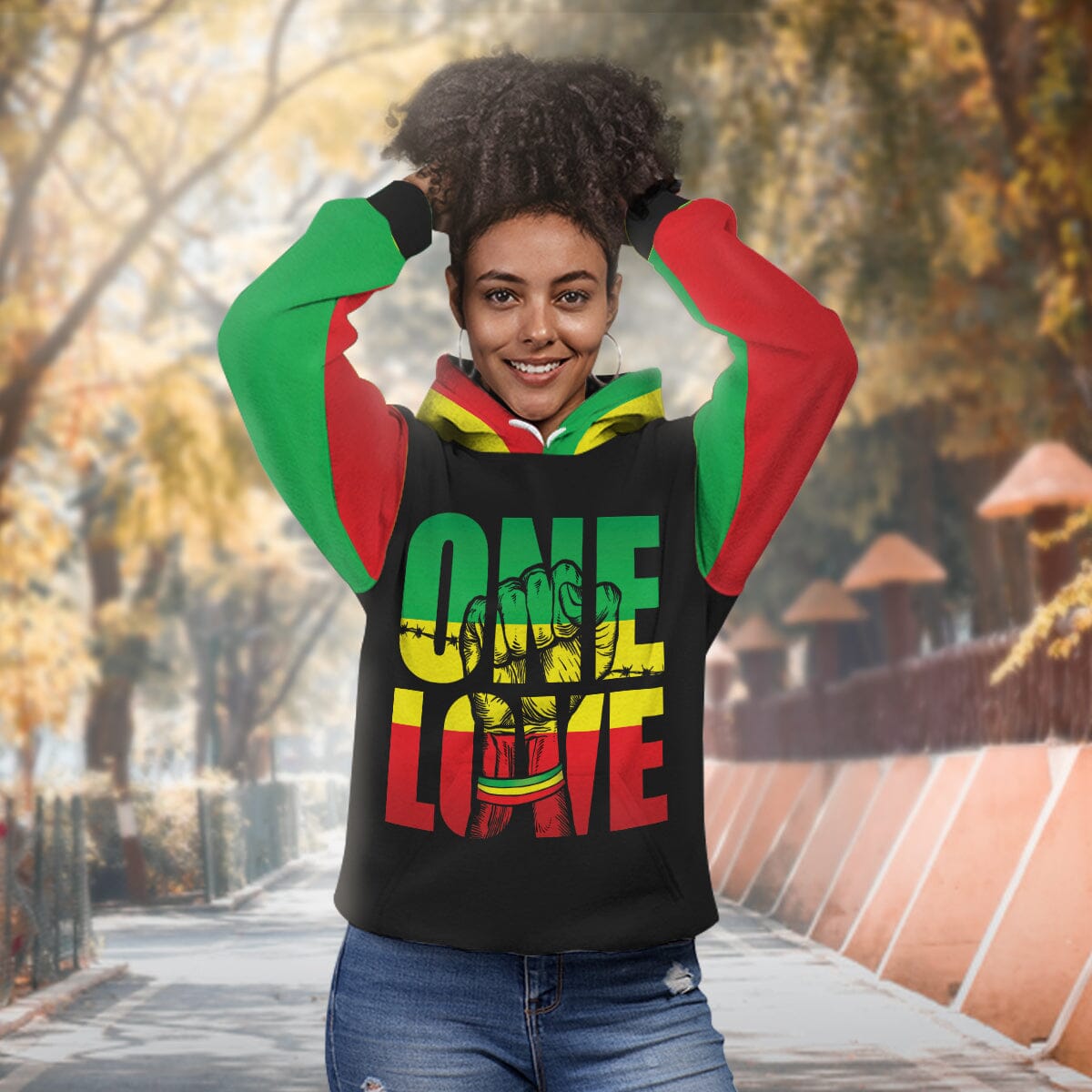 Reggae One Love All-over Hoodie Hoodie Tianci 