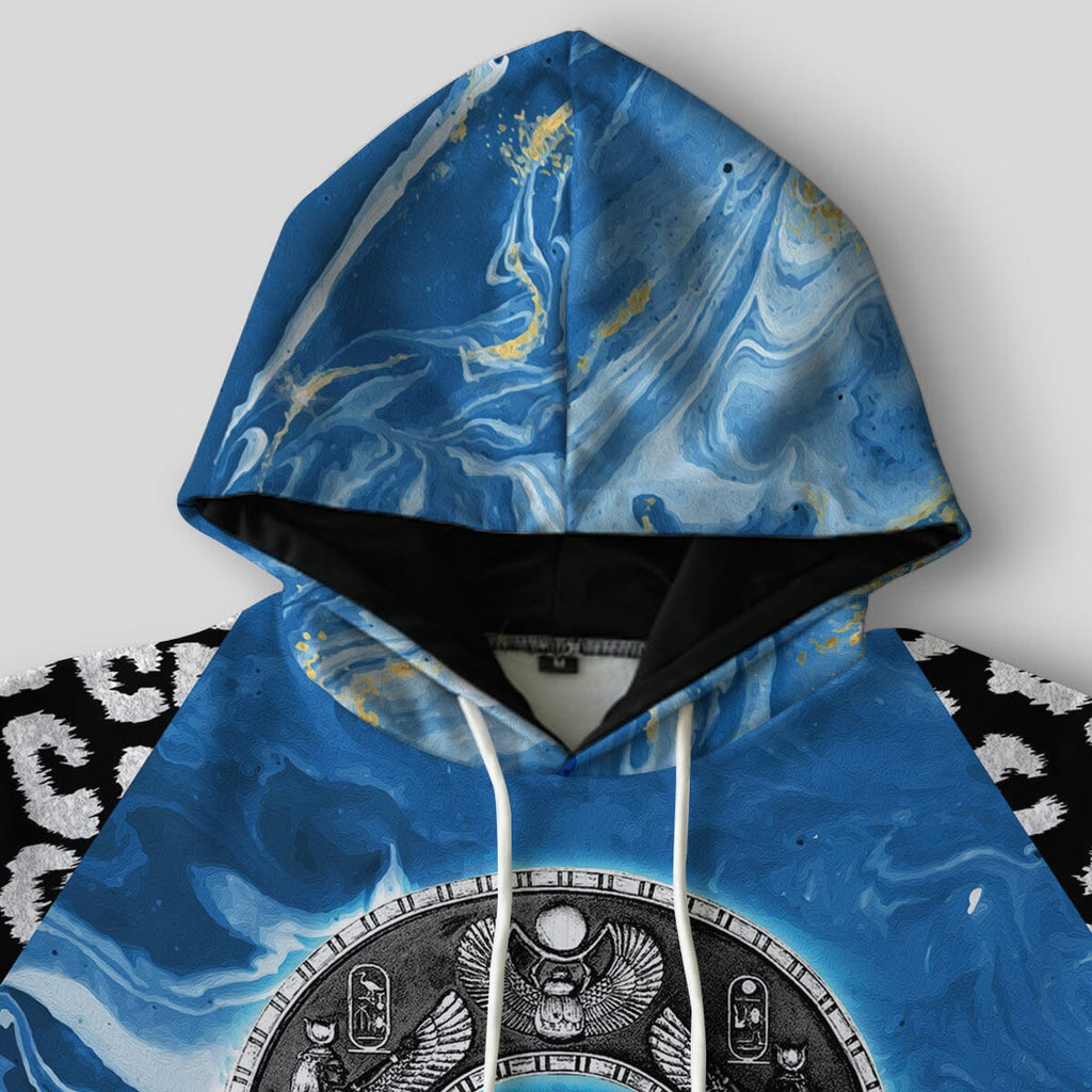 Ankh On Blue Marble All-over Hoodie Hoodie Tianci 