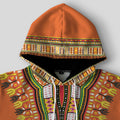 Printed Dashiki In Orange All-over Hoodie Hoodie Tianci 