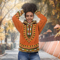 Printed Dashiki In Orange All-over Hoodie Hoodie Tianci 