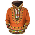 Printed Dashiki In Orange All-over Hoodie Hoodie Tianci 