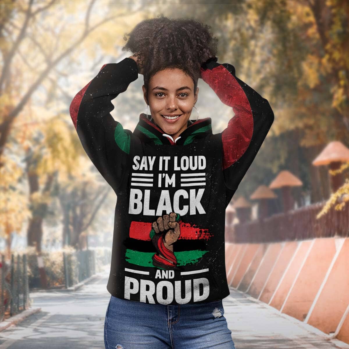 Black & Proud All-over Hoodie Hoodie Tianci 
