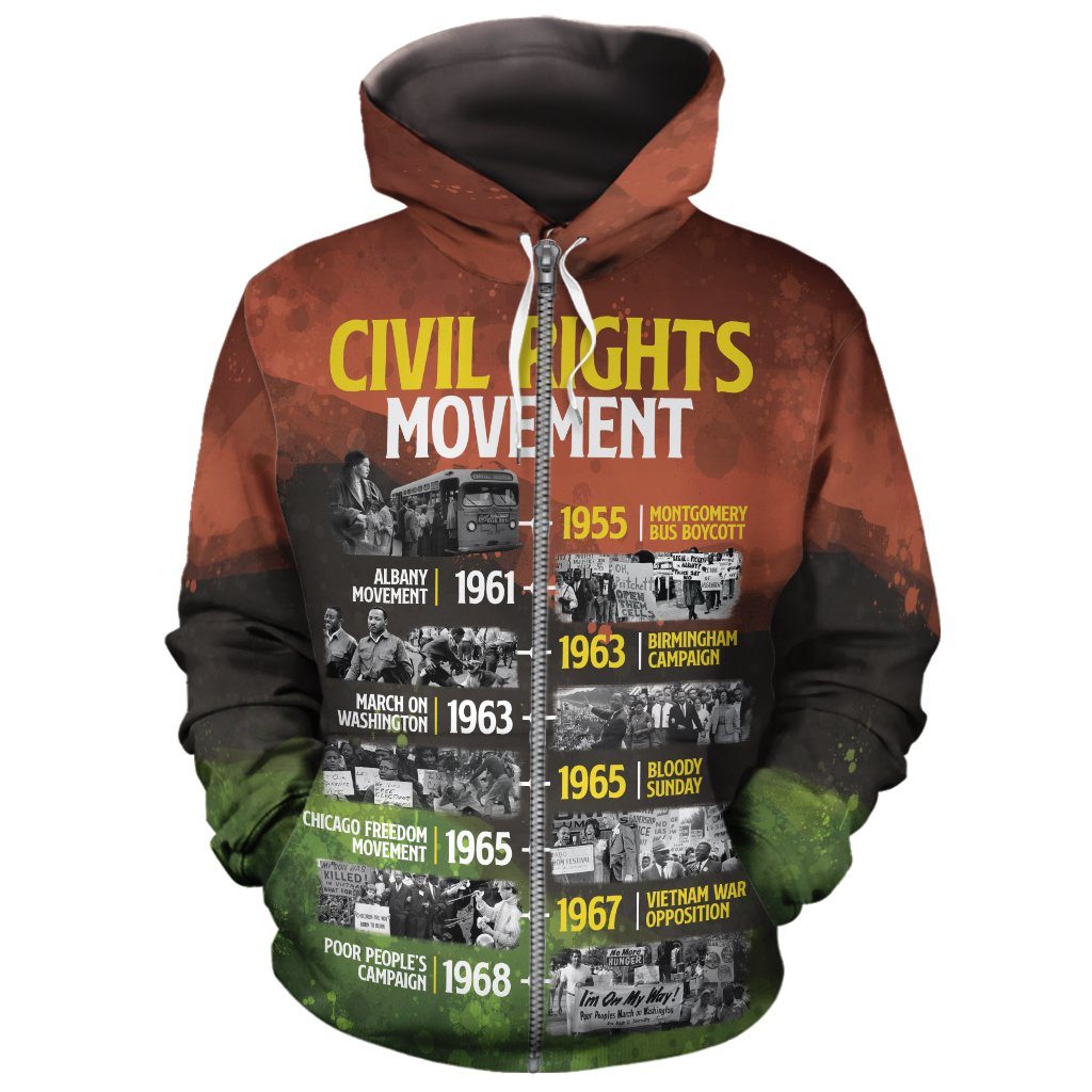 Civil Rights Movement All-over Hoodie Hoodie Tianci Zip S 