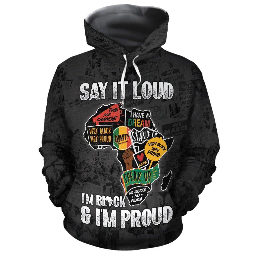 I'm Black & I'm Proud All-over Hoodie Hoodie Tianci Pullover S 