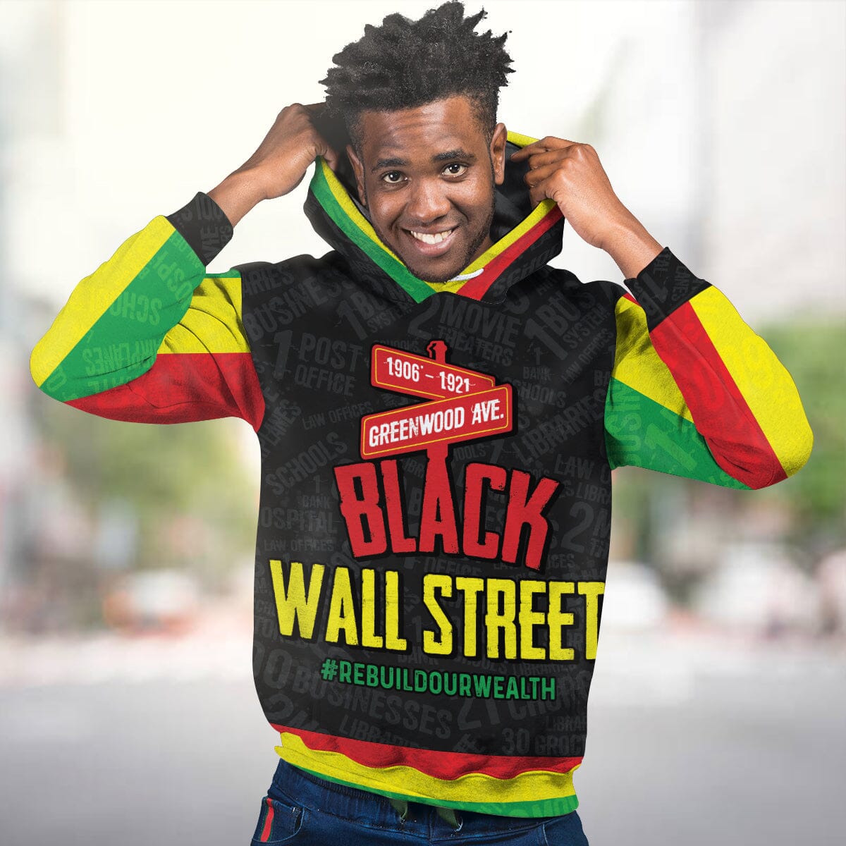 Black wall outlet street hoodie