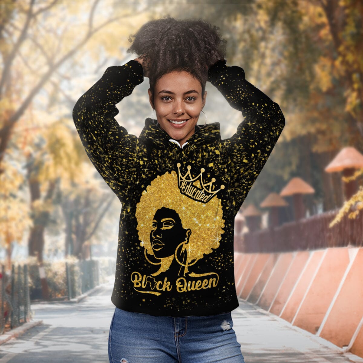 Educated Black Queen 2 All over Hoodie African American Clothing