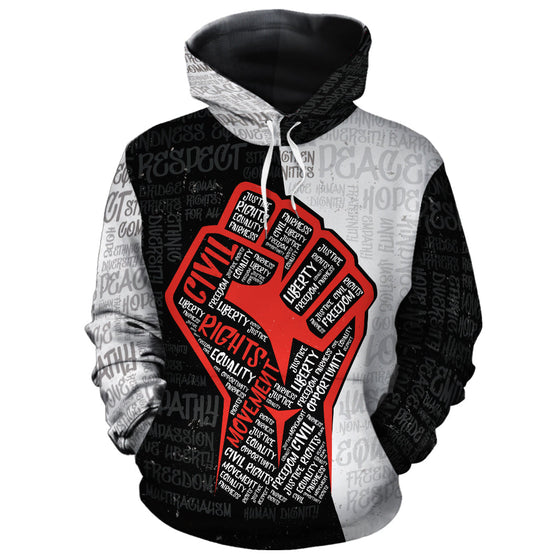 Civil Rights Movement Justice Fist All-over Hoodie Hoodie Tianci