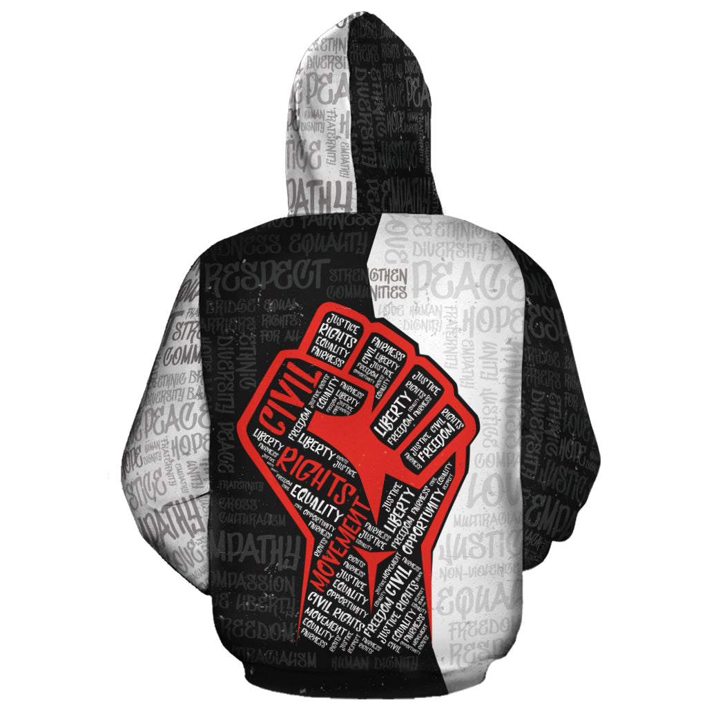 Civil Rights Movement Justice Fist All-over Hoodie Hoodie Tianci 
