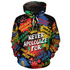 Never Apologize For Being Black All-over Hoodie Hoodie Tianci 