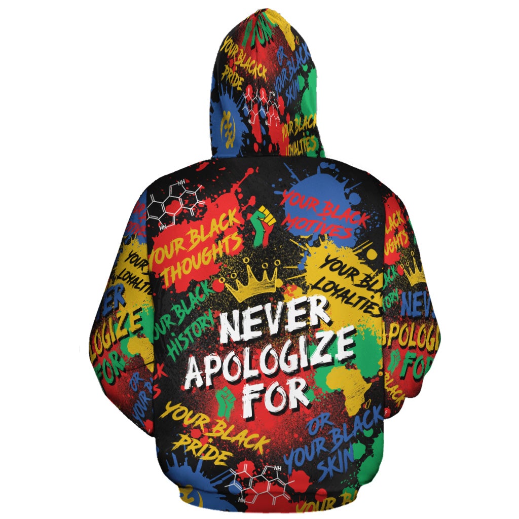Never Apologize For Being Black All-over Hoodie Hoodie Tianci 
