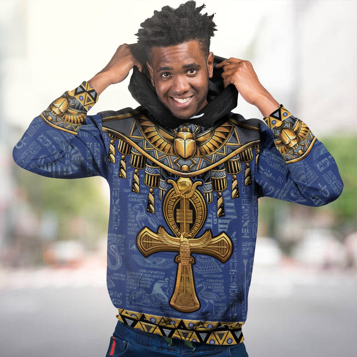 Egyptian Hieroglyphic Ankh All-over Hoodie Hoodie Tianci 