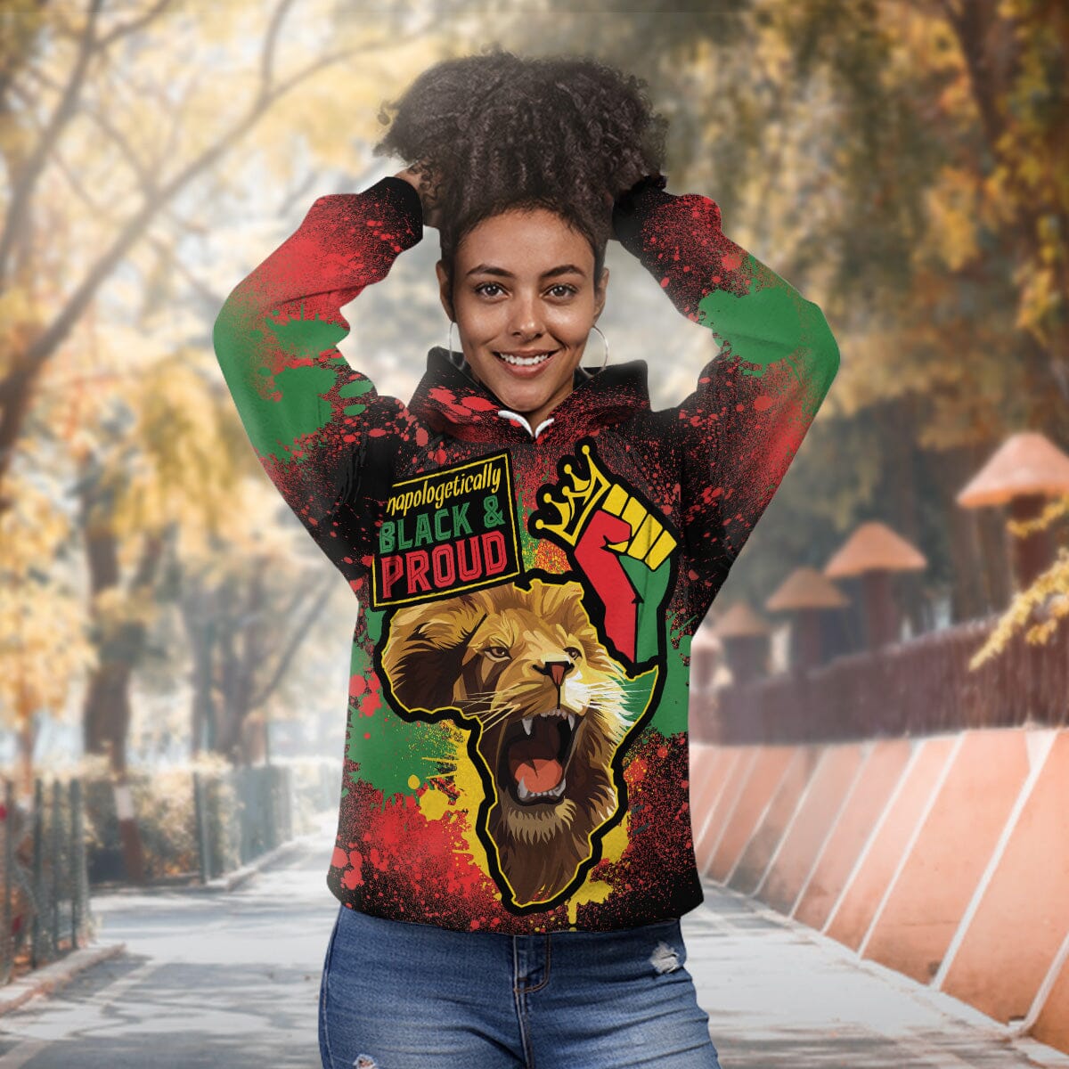 Unapologetically Black & Proud All-over Hoodie Hoodie Tianci 