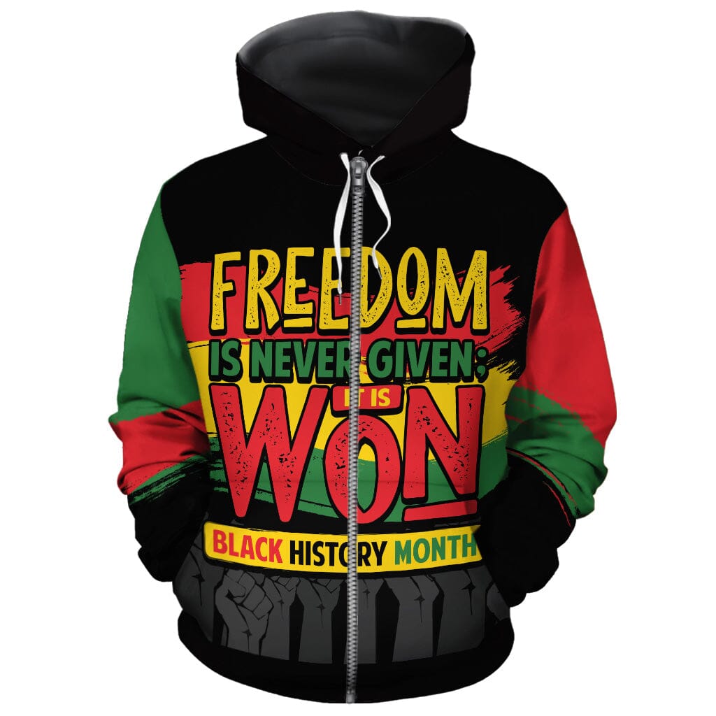 Freedom Is Won, Not Given All-over Hoodie Hoodie Tianci Zip S 