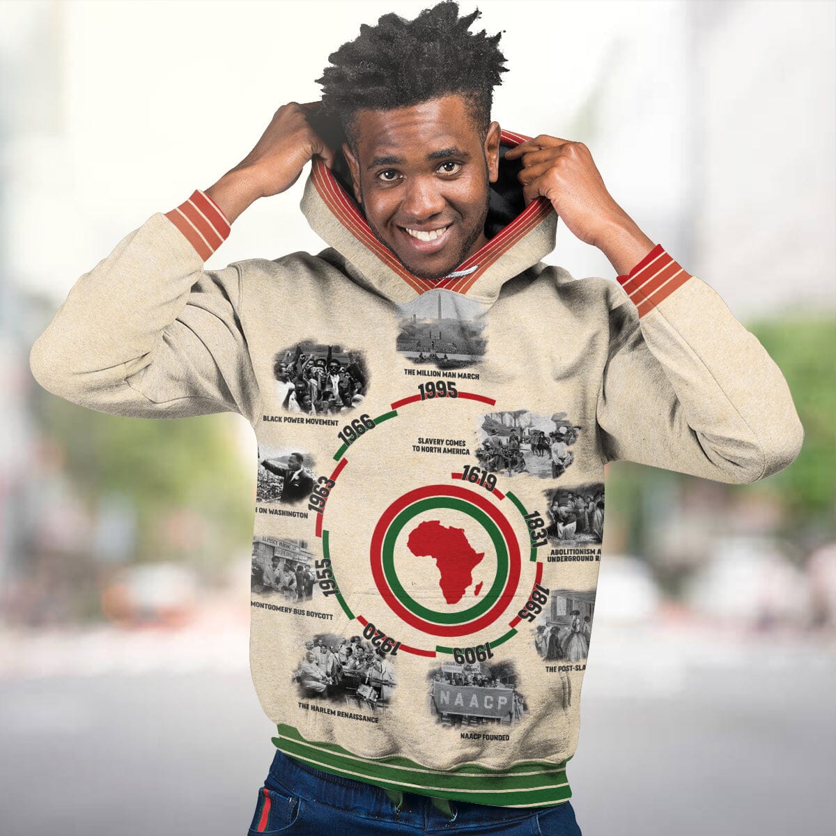 Black History Timeline All-over Hoodie Hoodie Tianci 