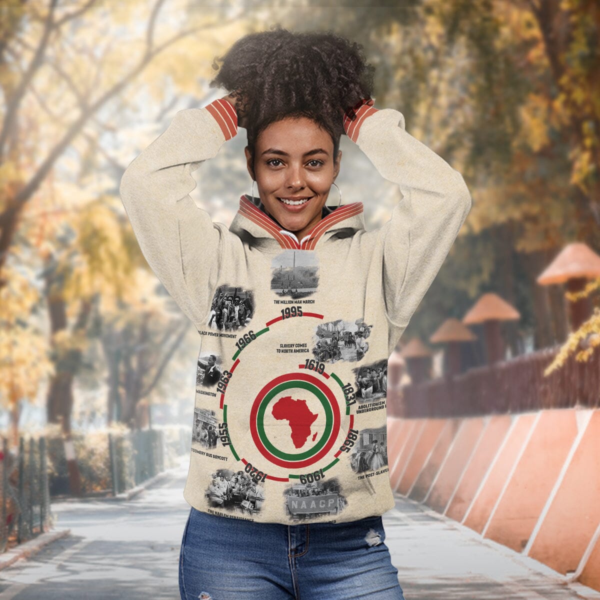 Black History Timeline All-over Hoodie Hoodie Tianci 