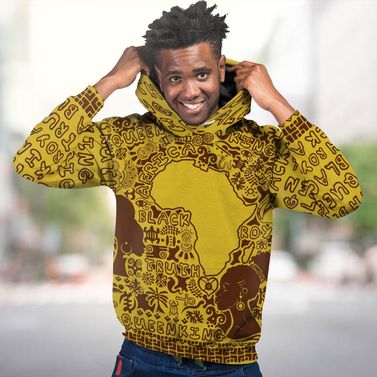 African Map Text Art All-over Hoodie Hoodie Tianci 