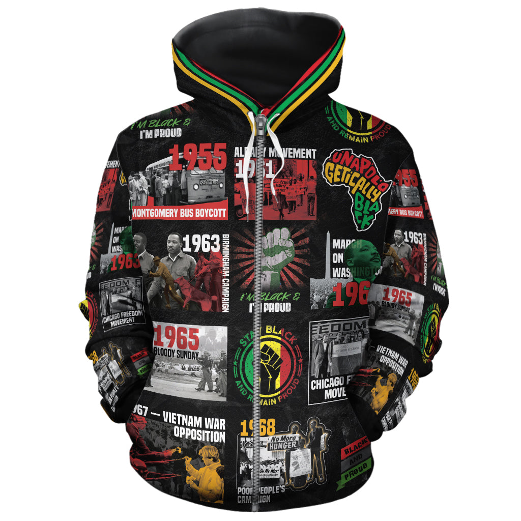 Civil Rights Movement Poster Art All-over Hoodie Hoodie Tianci Zip S 