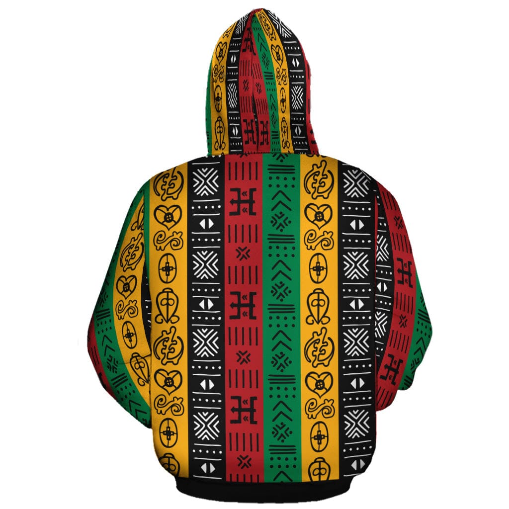 African Symbols in Pan African Colors All-over Hoodie Hoodie Tianci 
