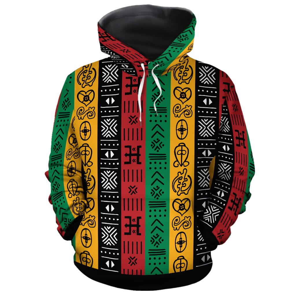 African Symbols in Pan African Colors All-over Hoodie Hoodie Tianci Pullover S 