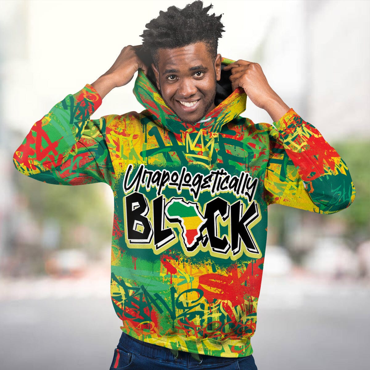Colorful Unapologetically Black All-over Hoodie Hoodie Tianci 
