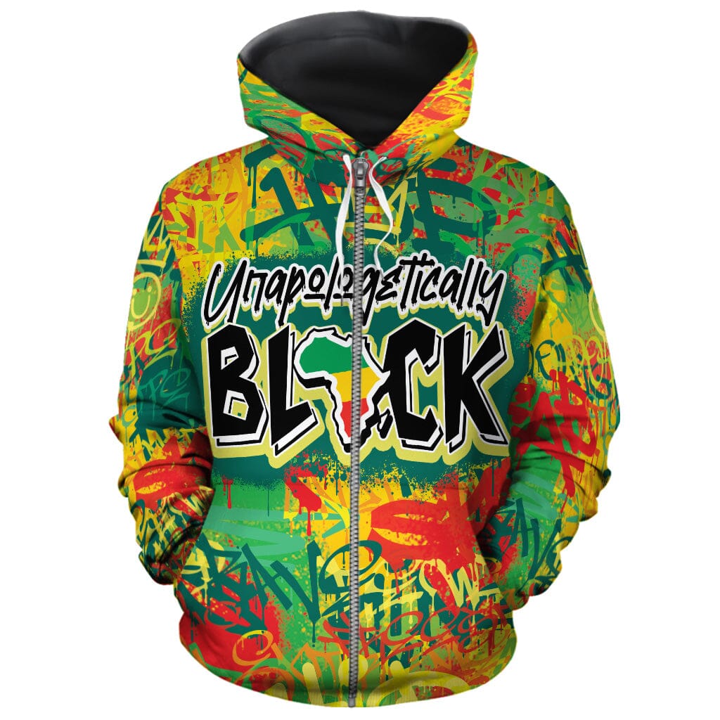 Colorful Unapologetically Black All-over Hoodie Hoodie Tianci Zip S 