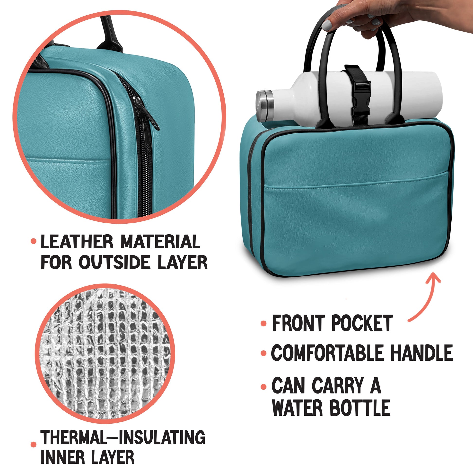 Personalized Little Afro Teacher Leather Lunch Bag For Kids (Without Containers) Kid Lunch bag Tianci 