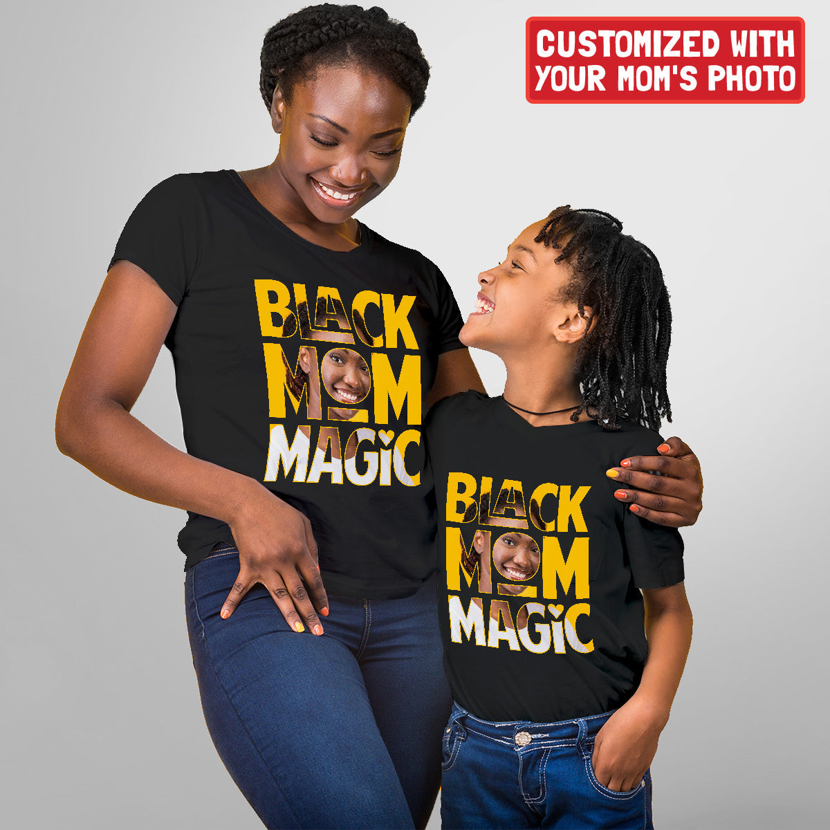 Personalized Black Mom Magic T-shirt Apparel Gearment 